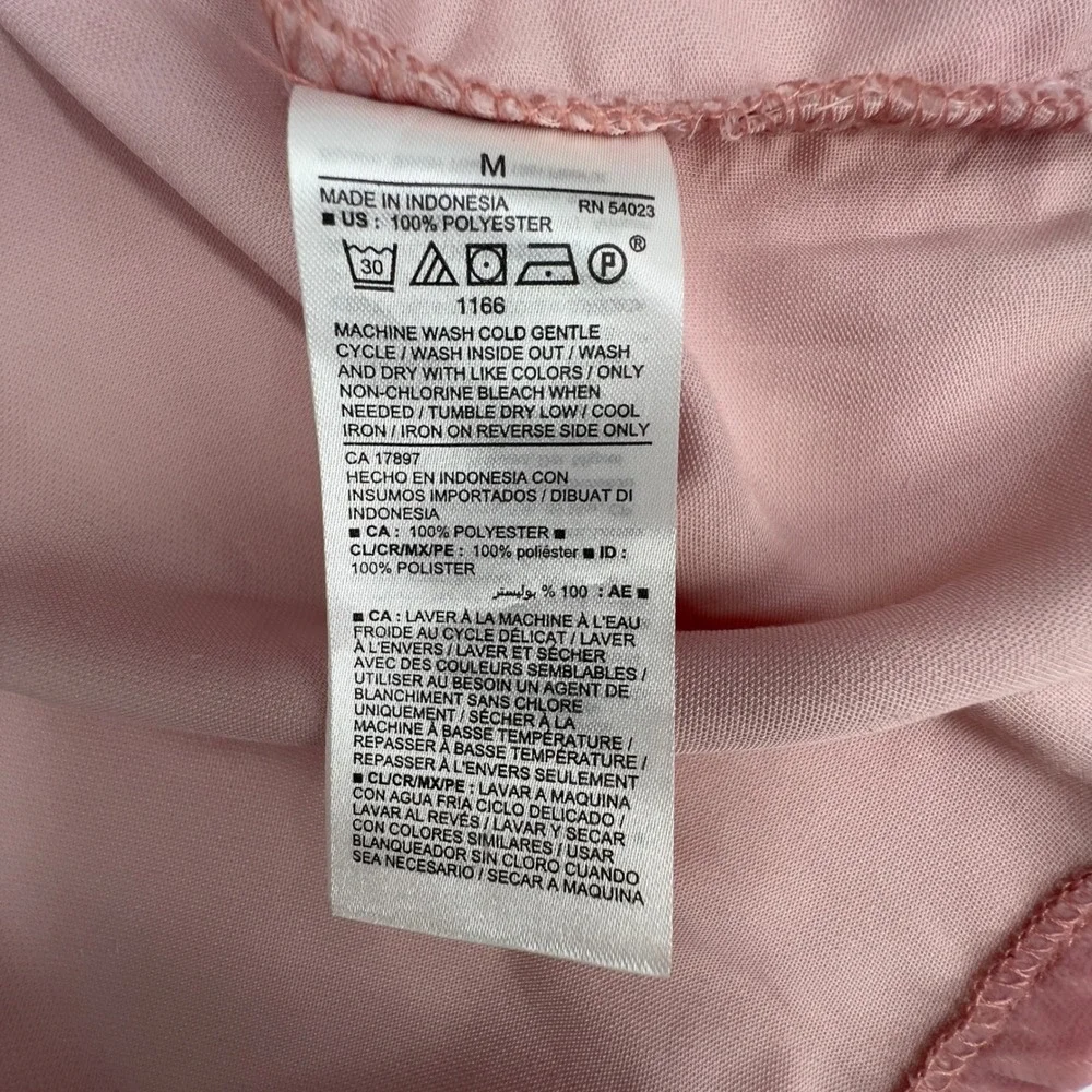 Old Navy Velvet Top M‎ Puff Sleeve Pink Split Neck Blouse Bridgerton